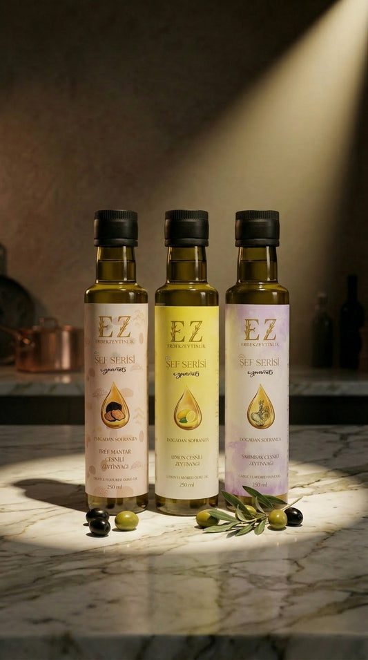 Şef Serisi Başlangıç Paketi Trüf Mantar-Limon-Sarımsak Çeşnili 250mL Zeytinyağları