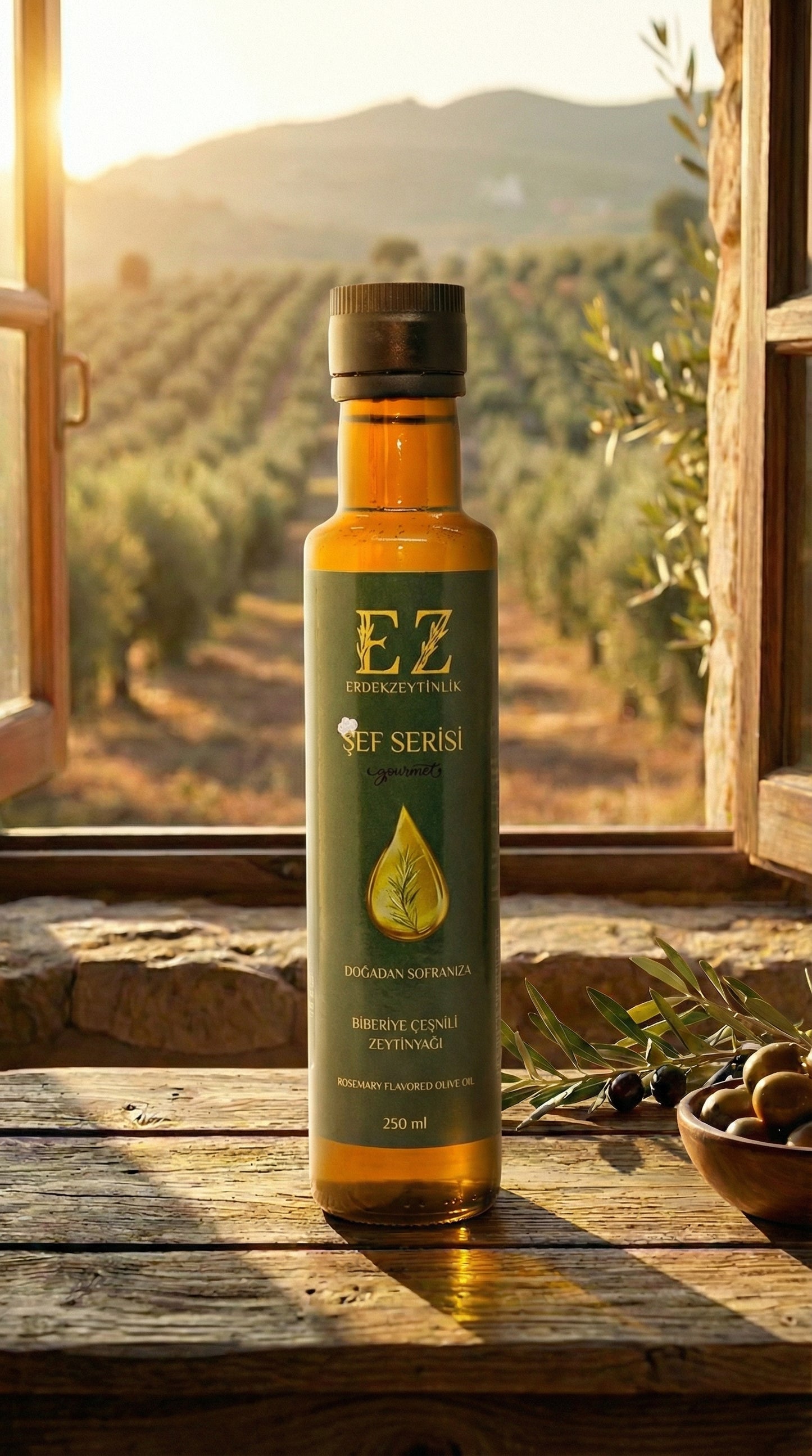Şef Serisi Biberiye Çeşnili Zeytinyağı 250 mL