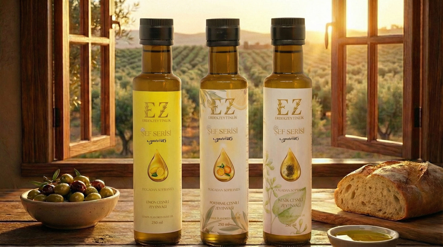 Şef Serisi Başlangıç Paketi Kekik-Limon-Portakal Çeşnili Zeytinyağları 250mL