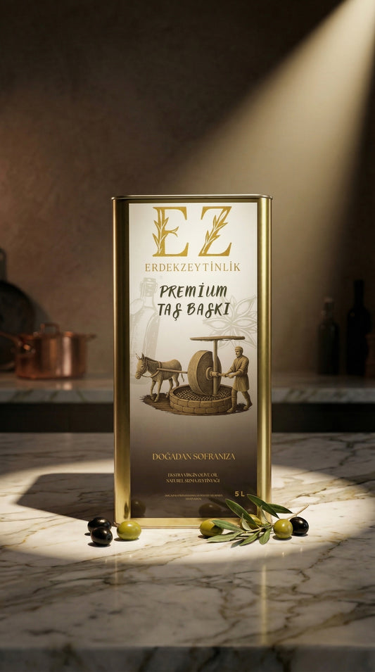 Premium Taş Baskı Zeytinyağı 5L Teneke