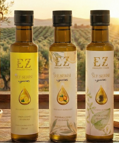 Şef Serisi Başlangıç Paketi Kekik-Limon-Portakal Çeşnili Zeytinyağları 250mL